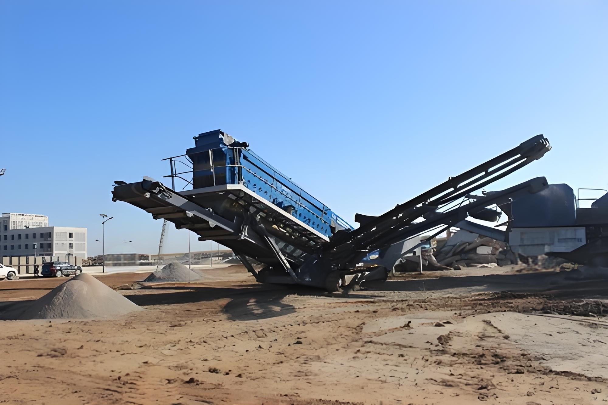 Waste screening equipment at work
