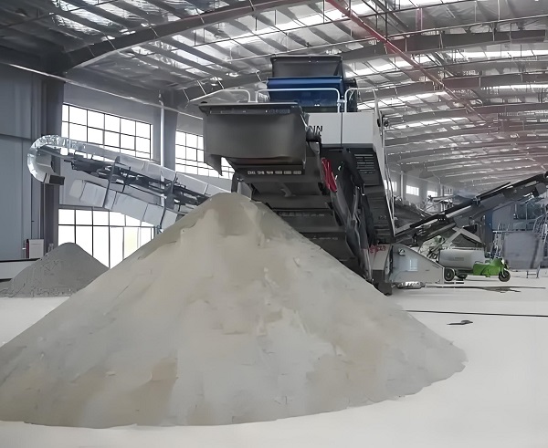 Waste screening equipment at work