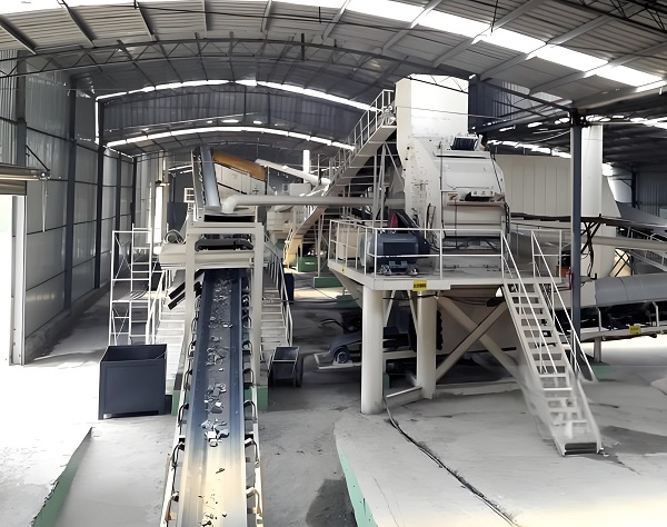 Waste screening equipment at work
